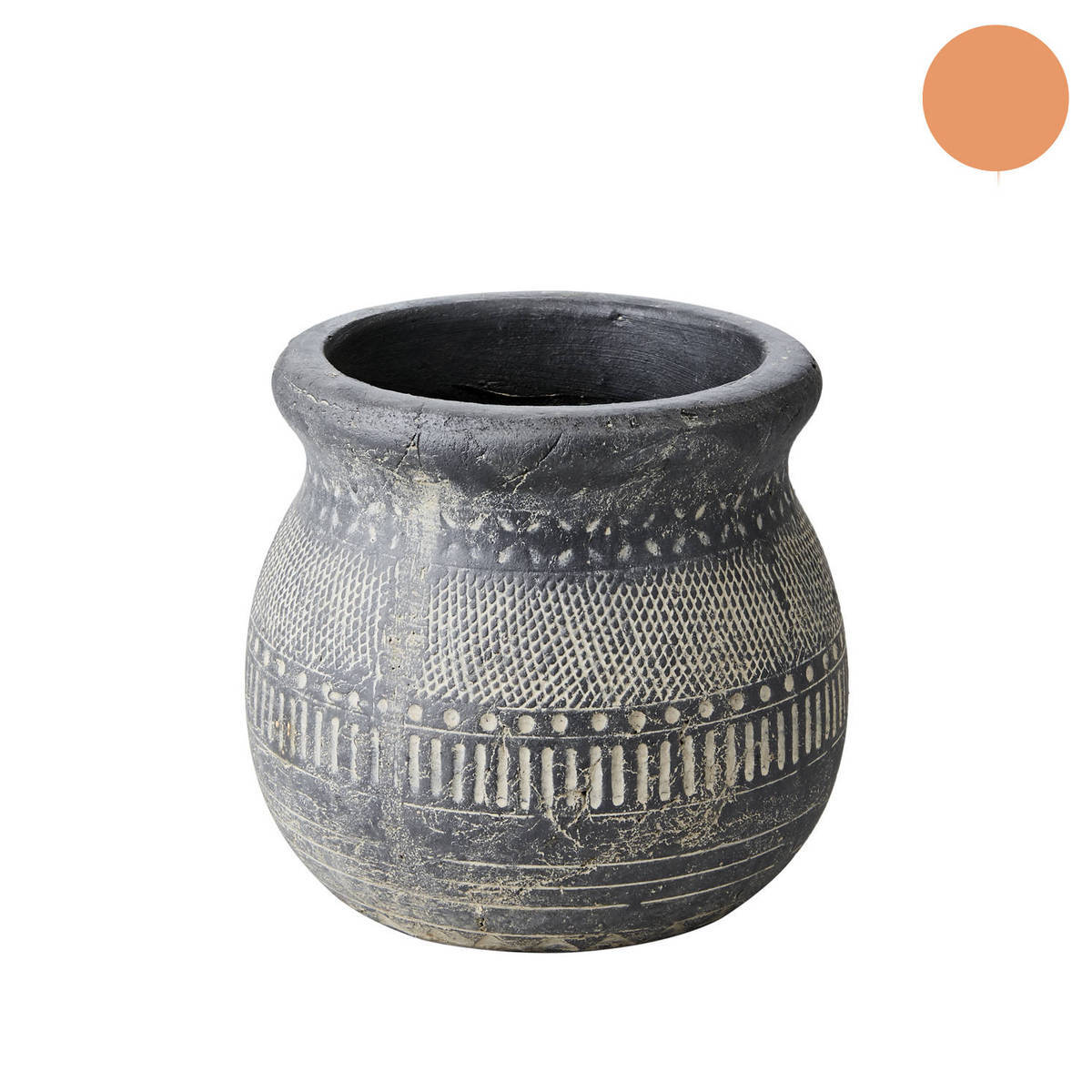 Topf aus Terracotta, antik behandelt, Höhe 19cm