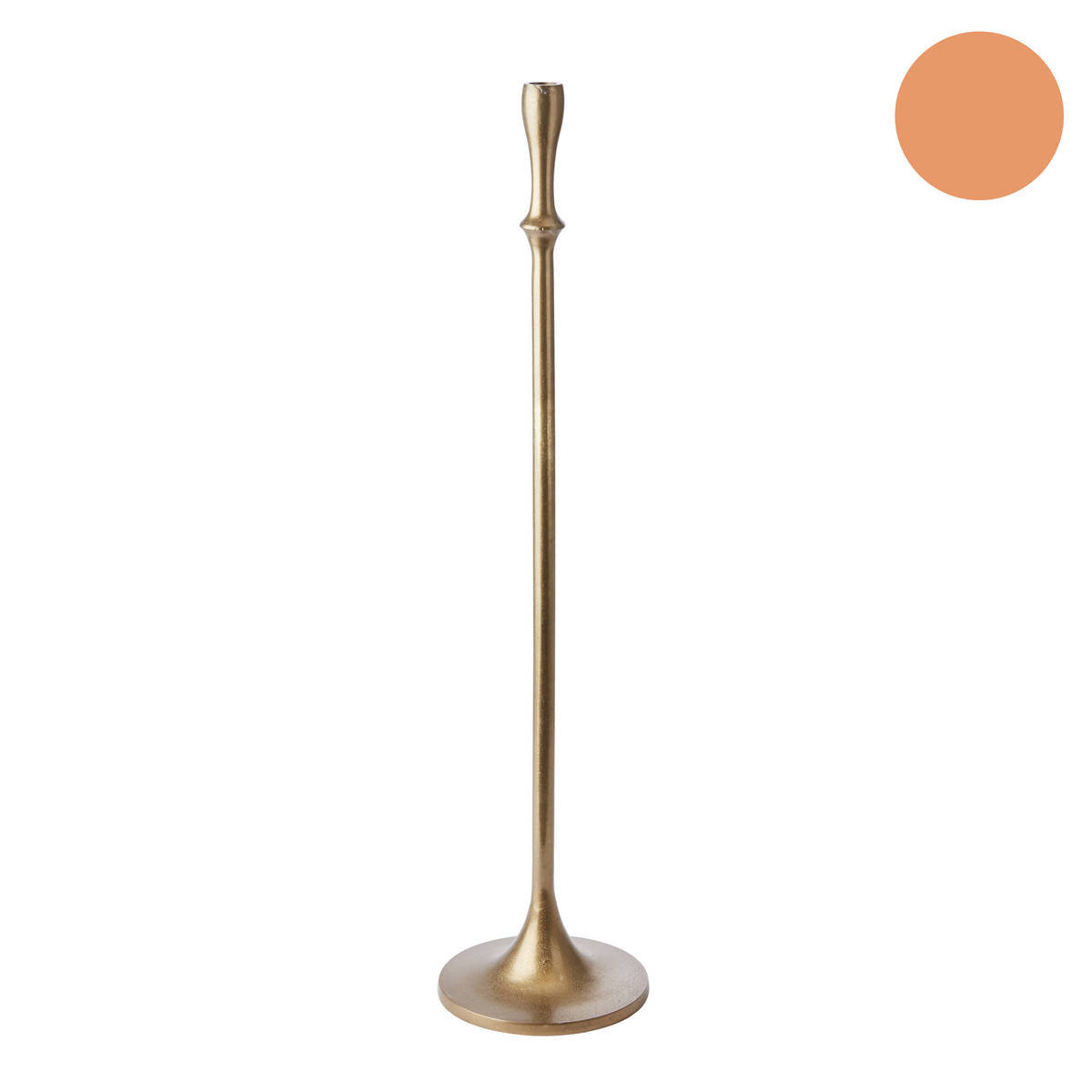 Kerzenhalter aus Metall, antik gold, Höhe 99cm