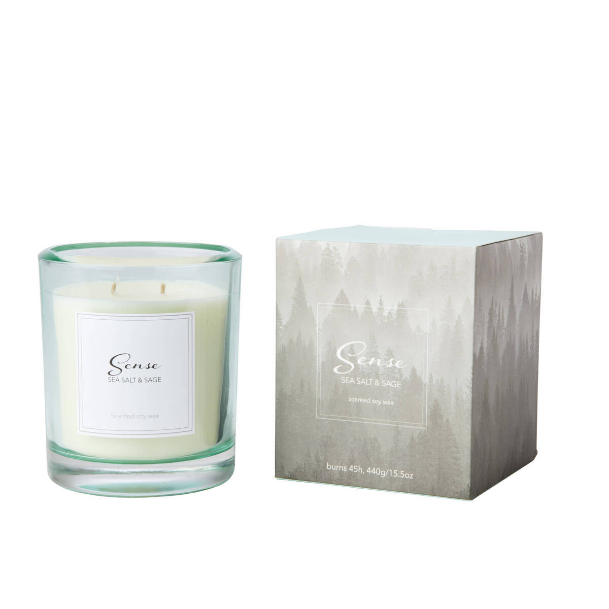 Duftkerze aus Sojawachs im Glas, sea salt & sage