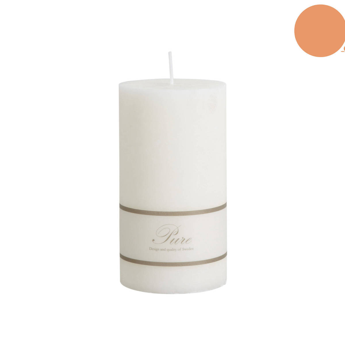 Kerze aus Stearin, Ø 8cm, Höhe 15cm, weiss