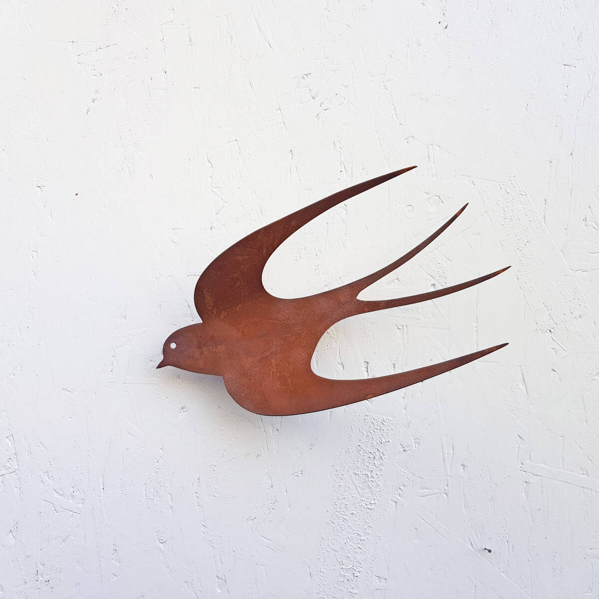 Schwalbe 3D aus Rosteisen zum Schrauben, Länge 24cm