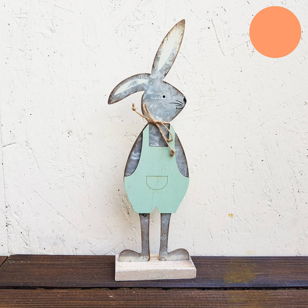 Hase aus Holz/Metall, Höhe 33cm