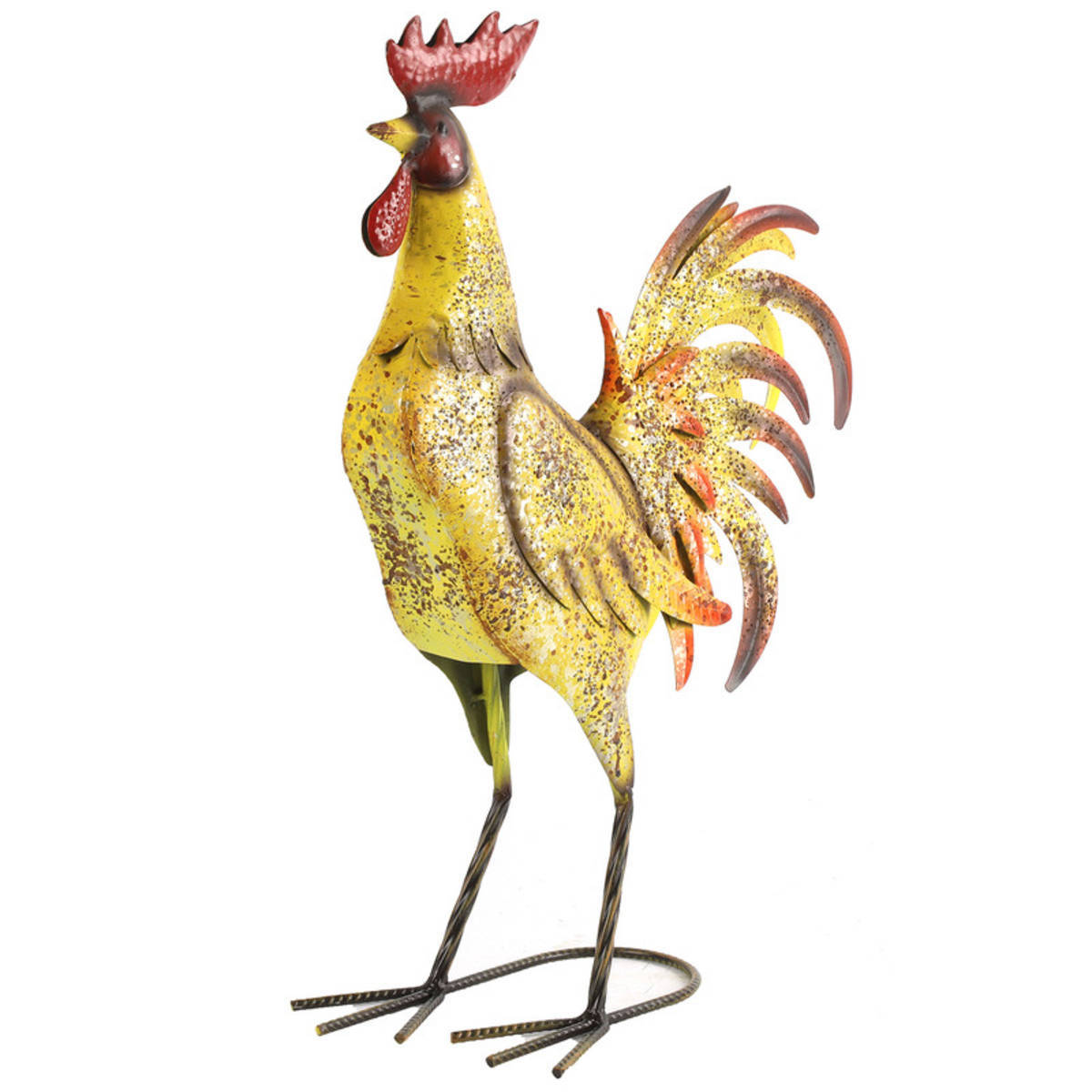 Hahn aus Metall bemalt, Höhe 54cm