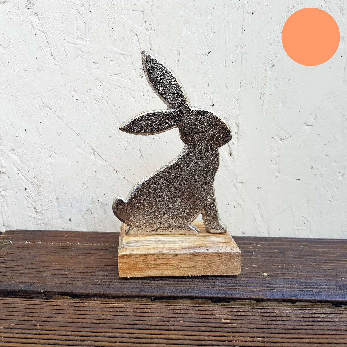 Hase aus Metall/Holz zum Stellen, Höhe 11cm