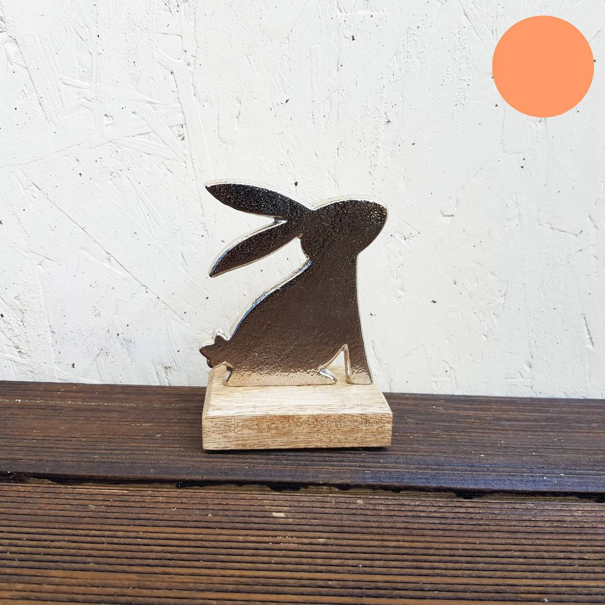 Hase aus Metall/Holz zum Stellen, Höhe 11cm