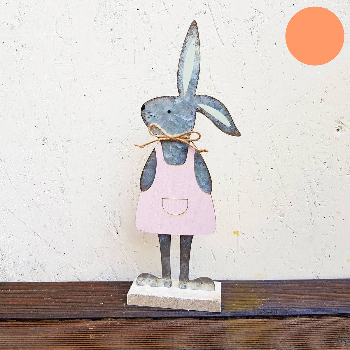 Hase aus Holz/Metall, Höhe 33cm