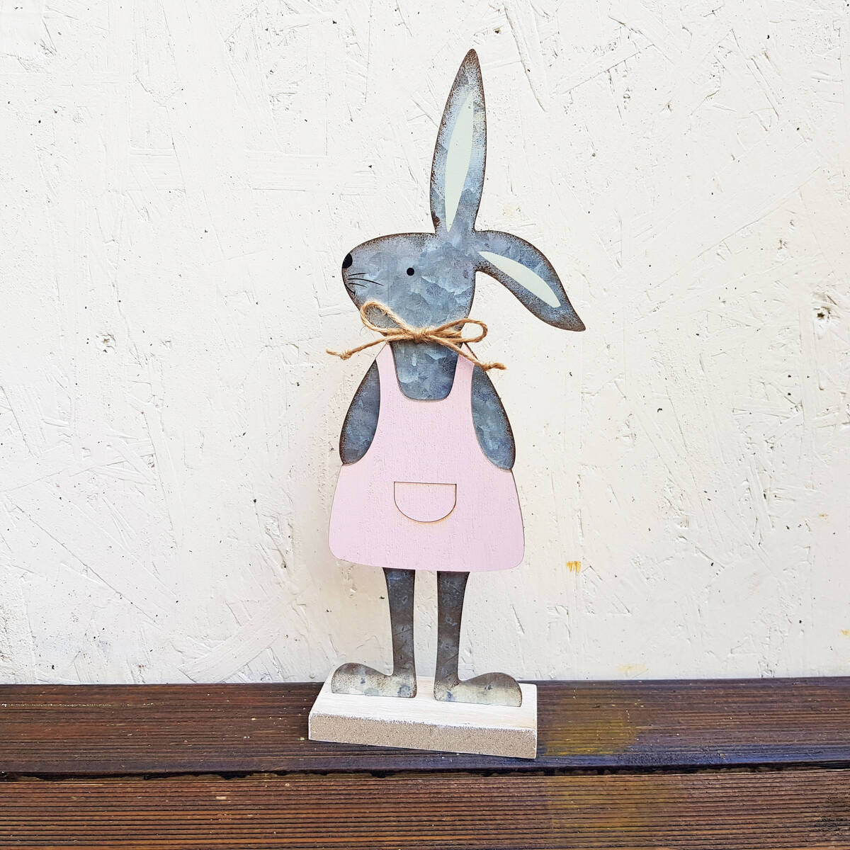 Hase aus Holz/Metall, Höhe 33cm