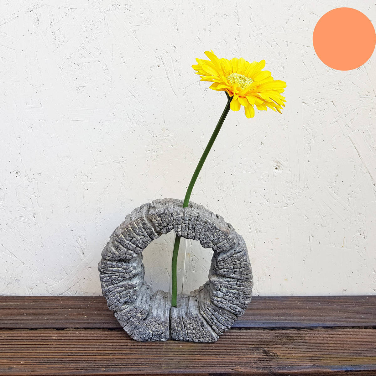 Vase fantaisie en pierre agglomérée, 20 x 19 cm 