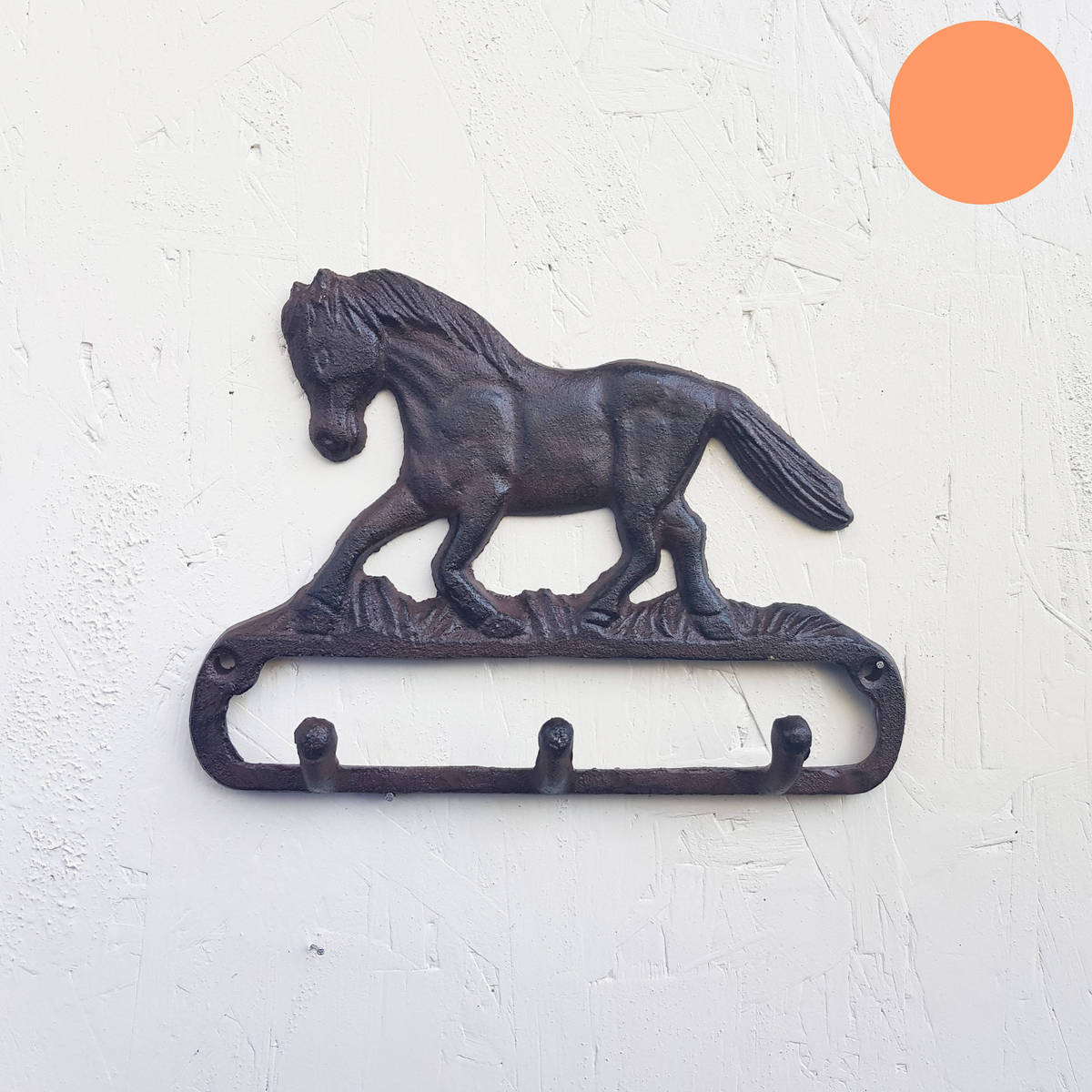 Pferd mit 3 Haken aus Gusseisen, Breite 21cm