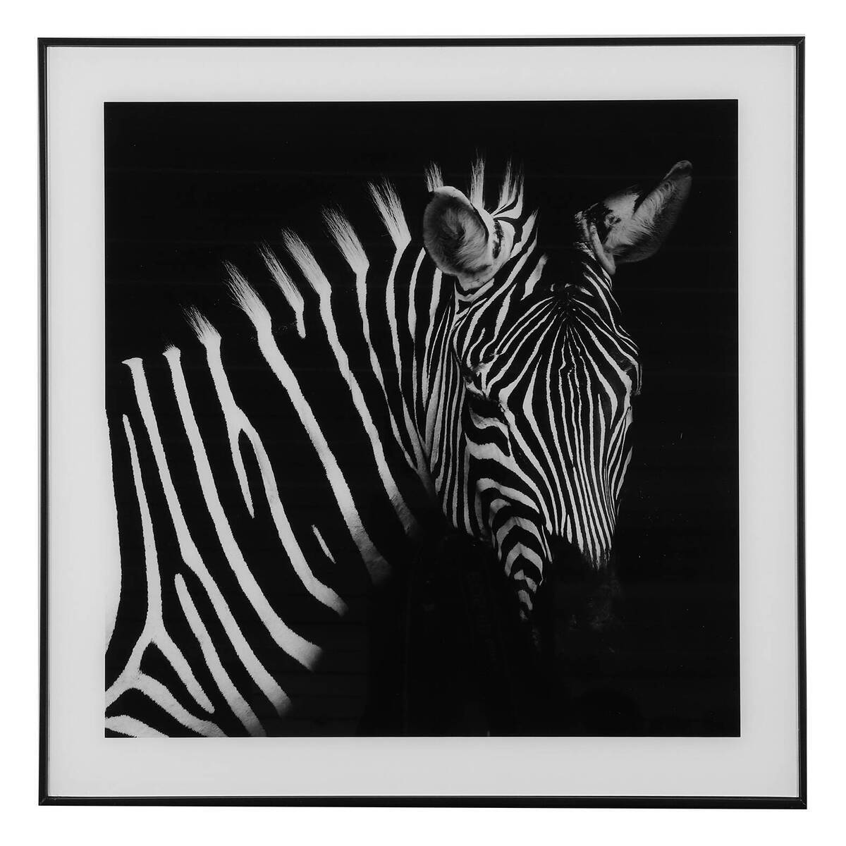 Tableau zèbre, noir/blanc, 50x50 cm 