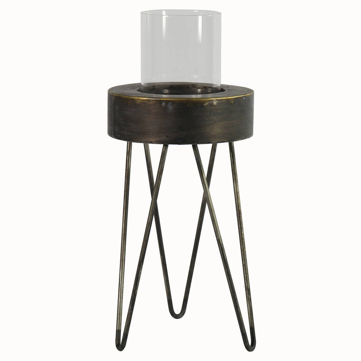 Windlicht aus Metall mit Glas, Höhe 29cm