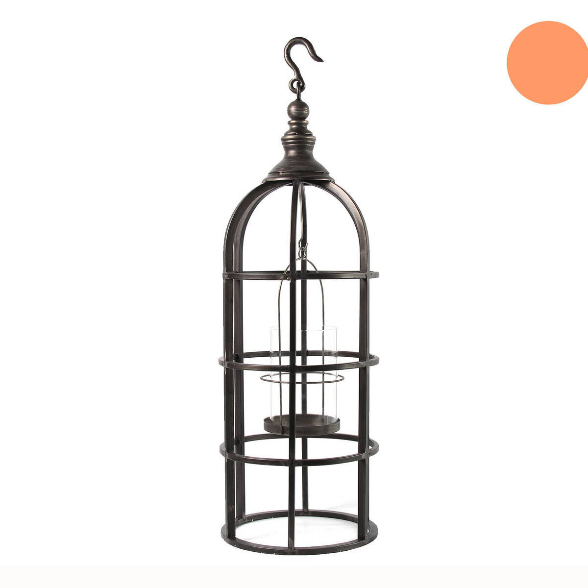 Laterne aus Metall, zum Aufhängen, Höhe 88cm