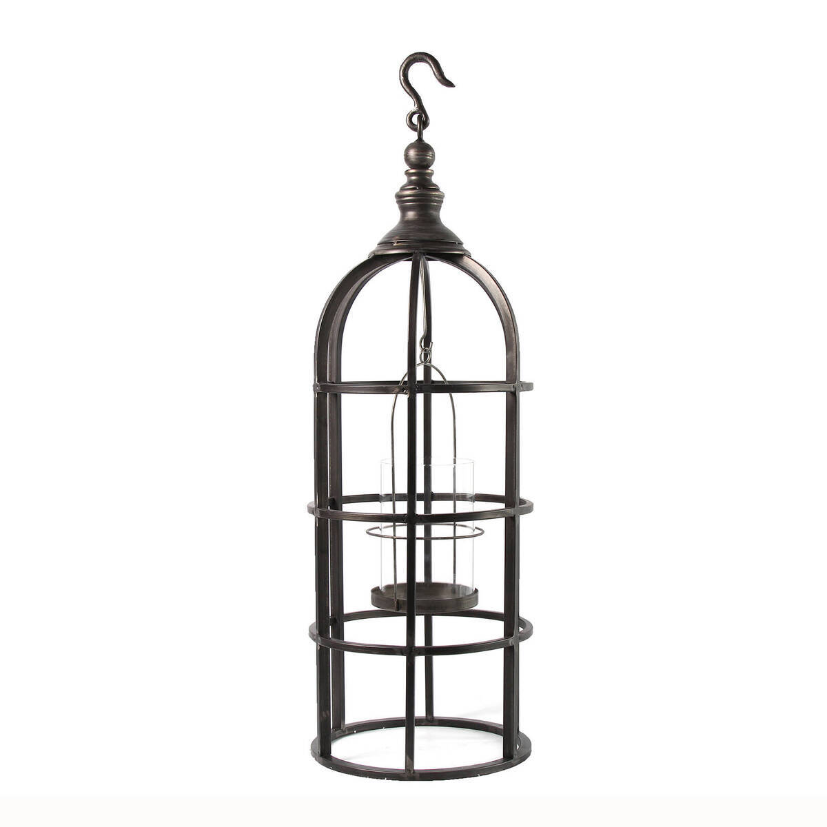 Lanterne en métal, à suspendre, H 88 cm 