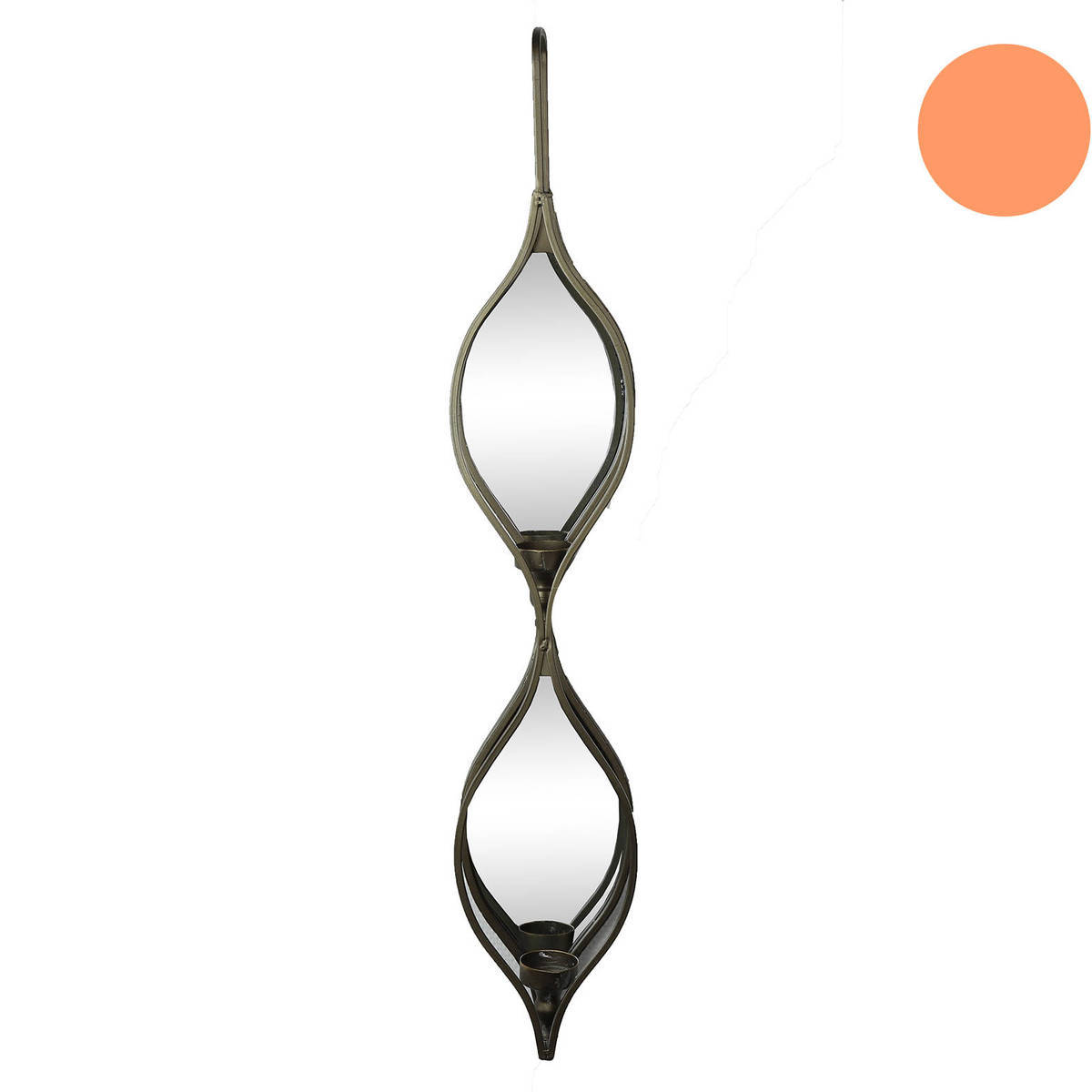 Wandspiegel mit Teelichthalter, Höhe 85cm