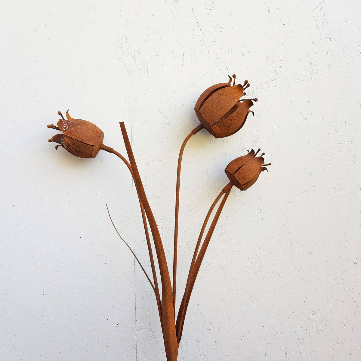 Glockenblume aus Rostmetall, Höhe 75cm