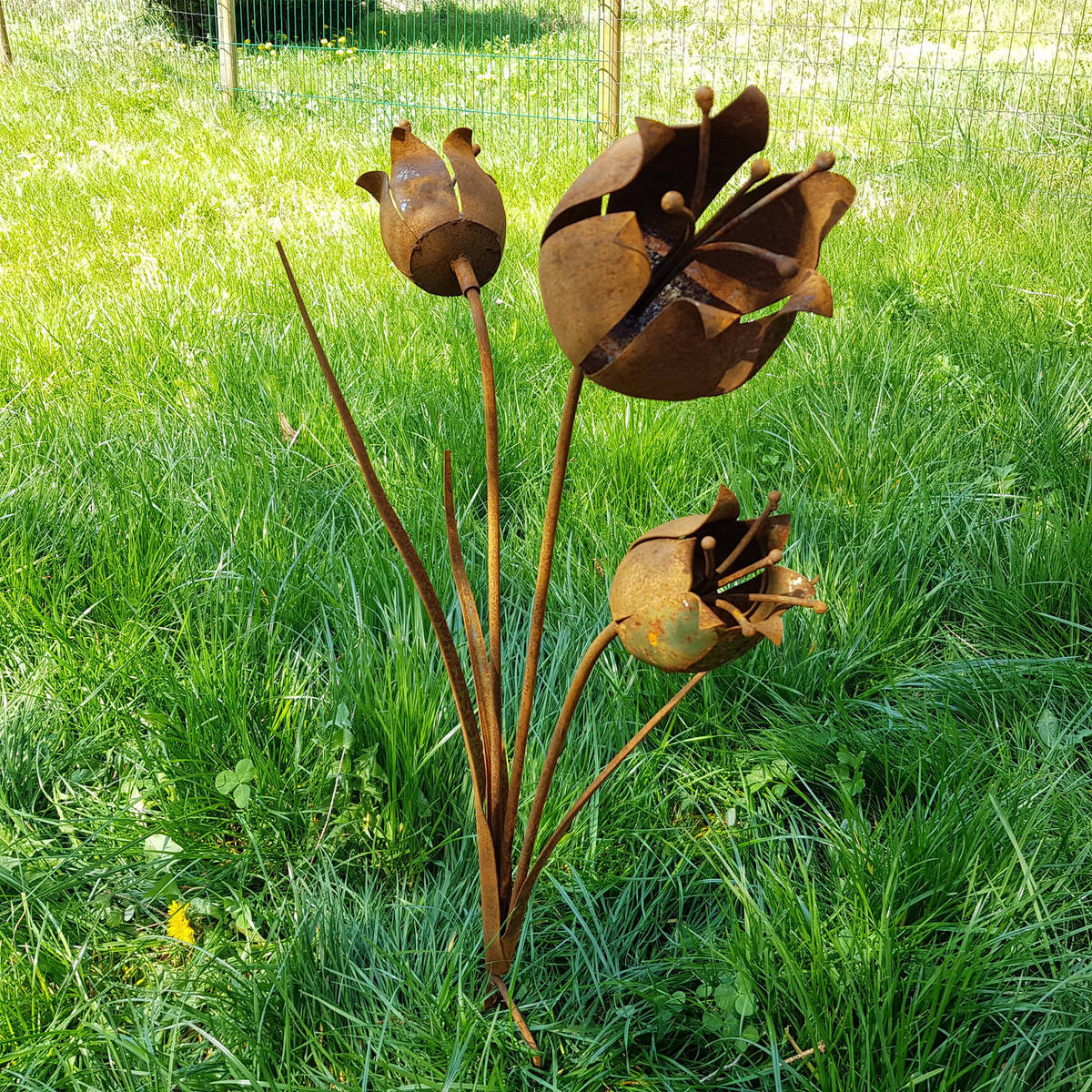 Glockenblume aus Rostmetall, Höhe 75cm