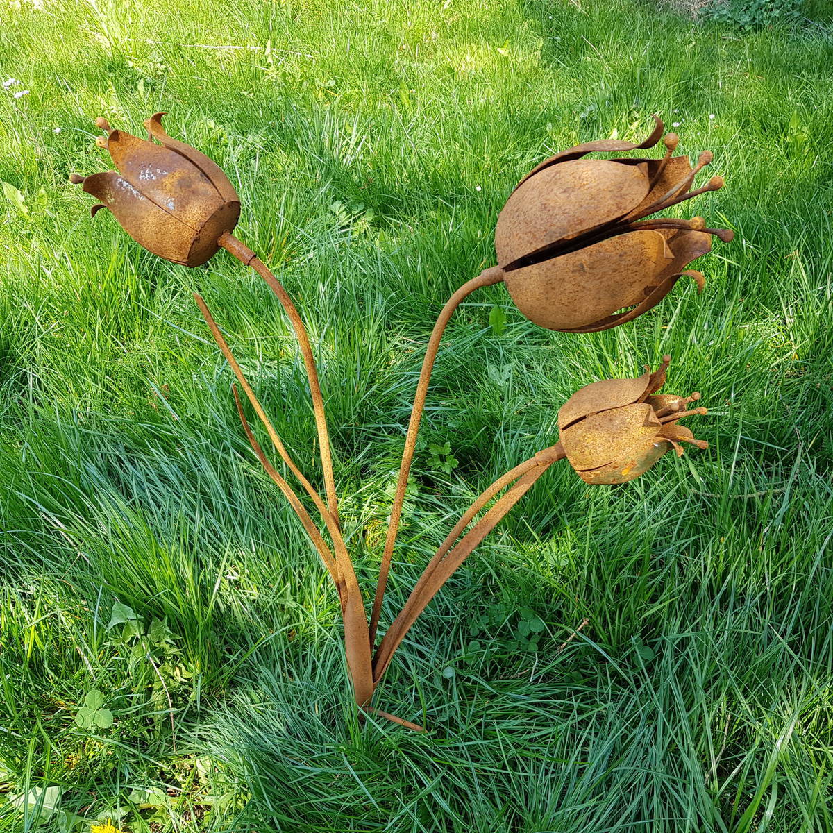 Glockenblume aus Rostmetall, Höhe 75cm