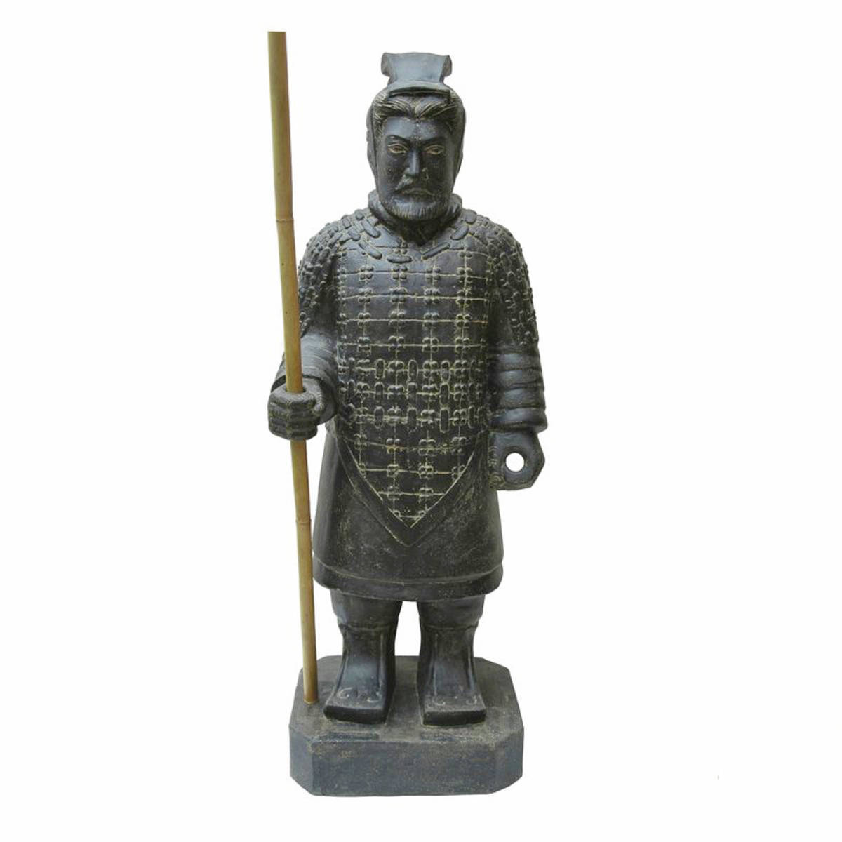 Guerrier chinois, en pierre agglomérée, H 100cm