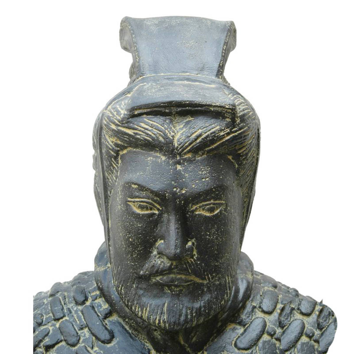 Guerrier chinois, en pierre agglomérée, H 100cm