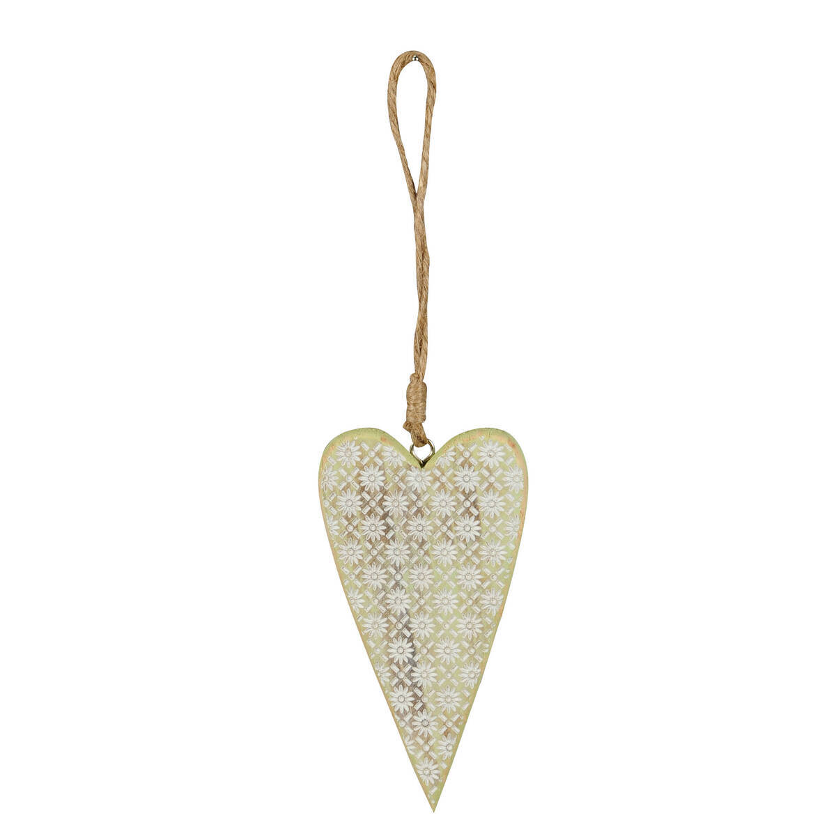 Coeur en bois, à suspendre, 19cm