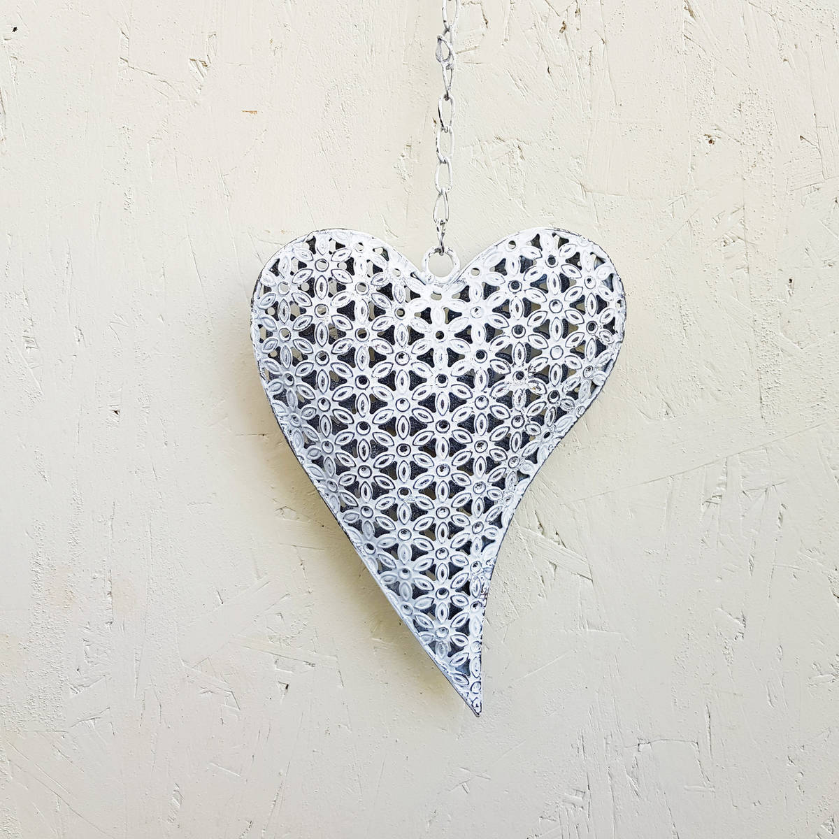 Coeur à suspendre, en métal, 21cm