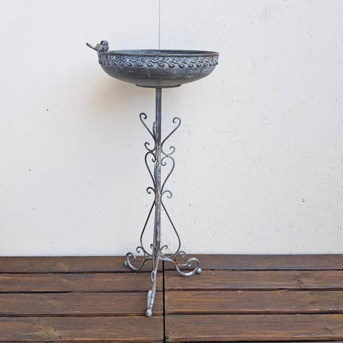 Abreuvoir oiseaux, en métal, H. 75 cm 