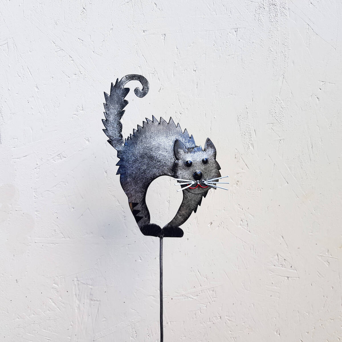Katze auf Stab, Höhe 60cm