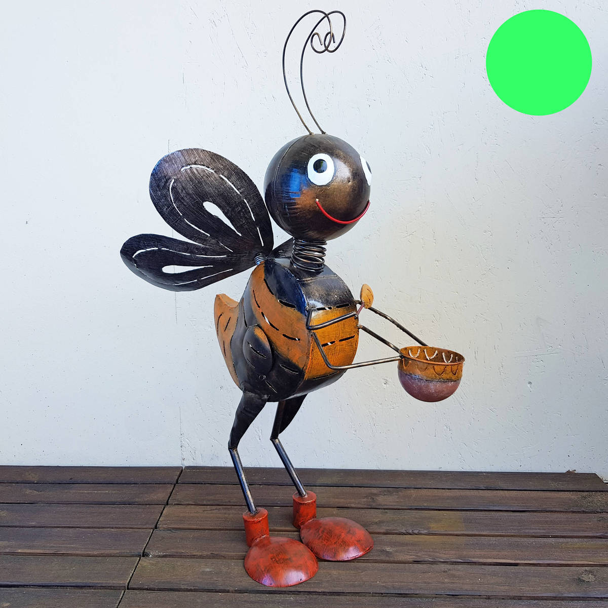 Biene XL mit Honigtopf aus Metall, Höhe 101cm