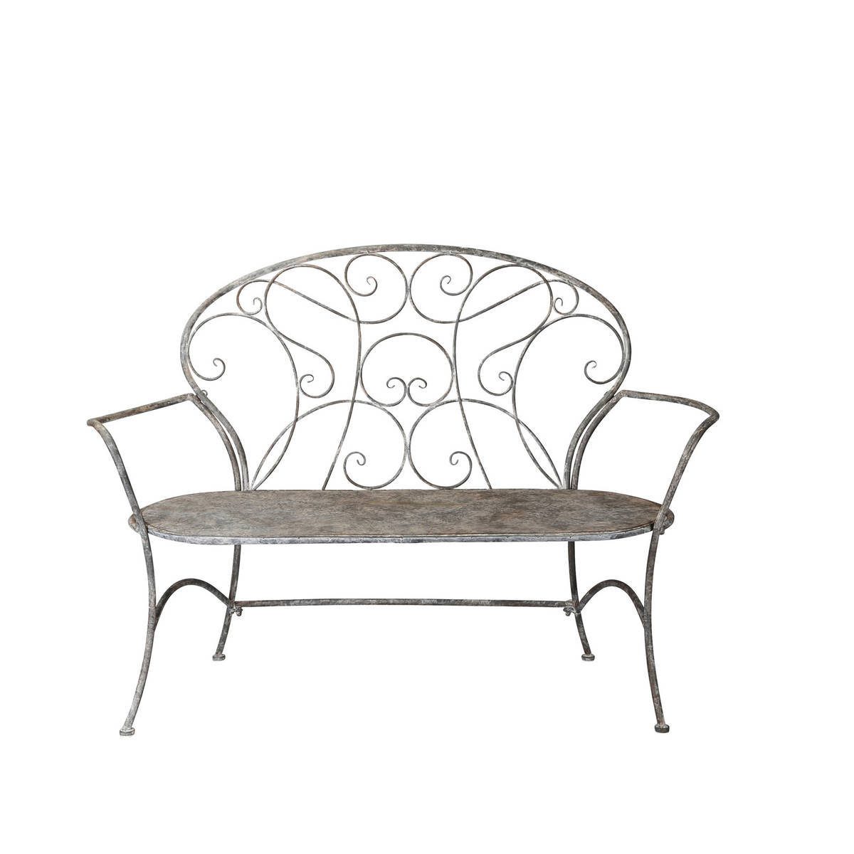 Gartenbank aus Metall, Länge 134cm