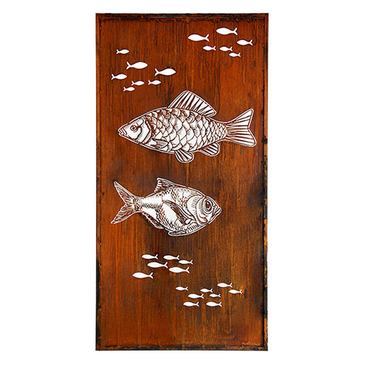 Paravent Fische aus Rostmetall, Höhe 200cm