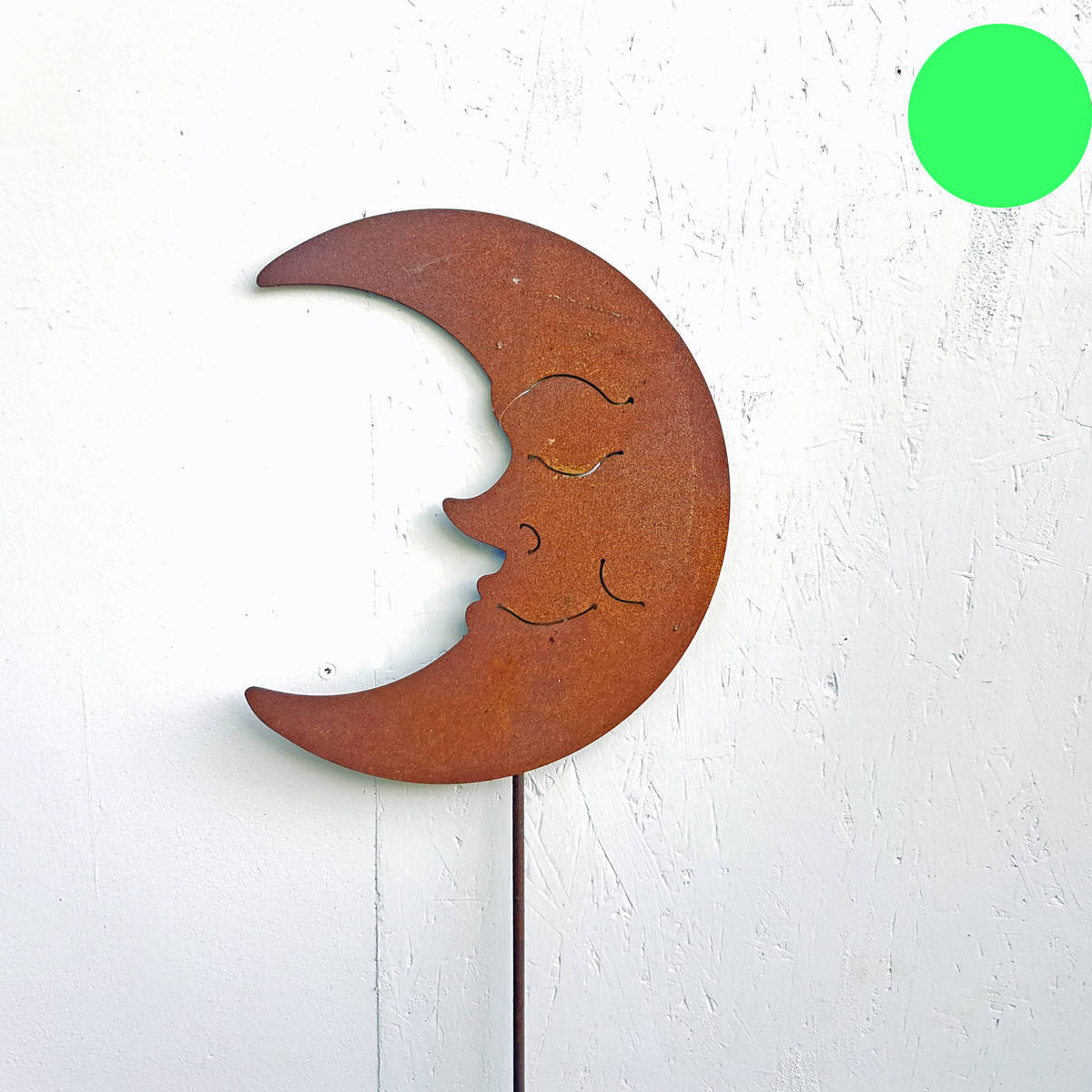 Lune en fer rouillé, à piquer, Hauteur 150cm