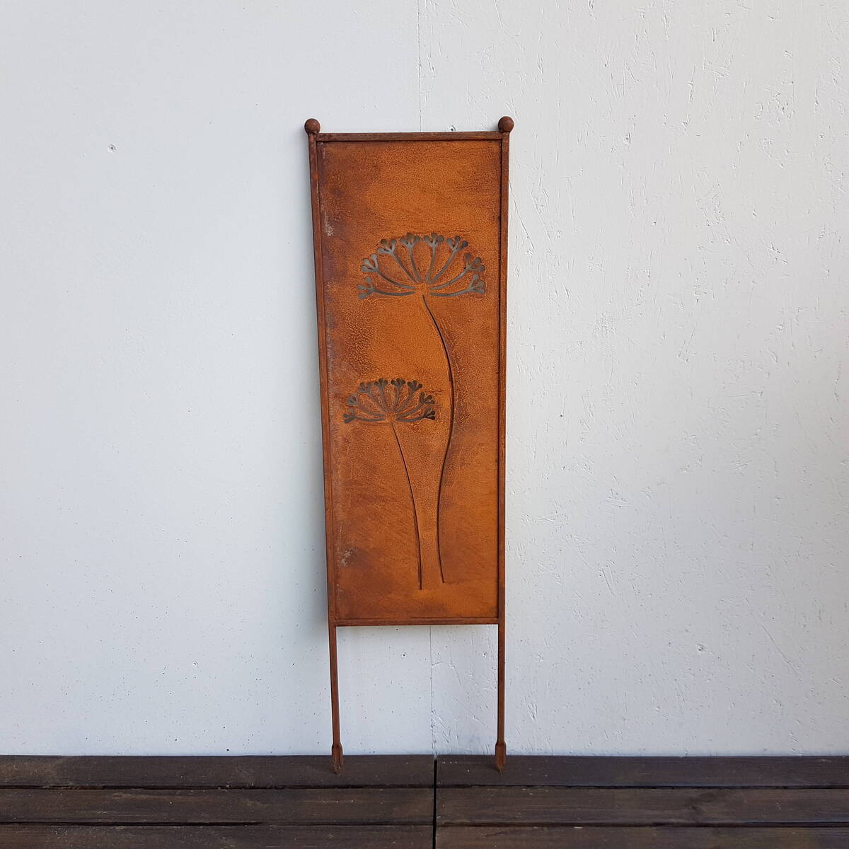 Paravent en fer rouillé, hauteur 116cm