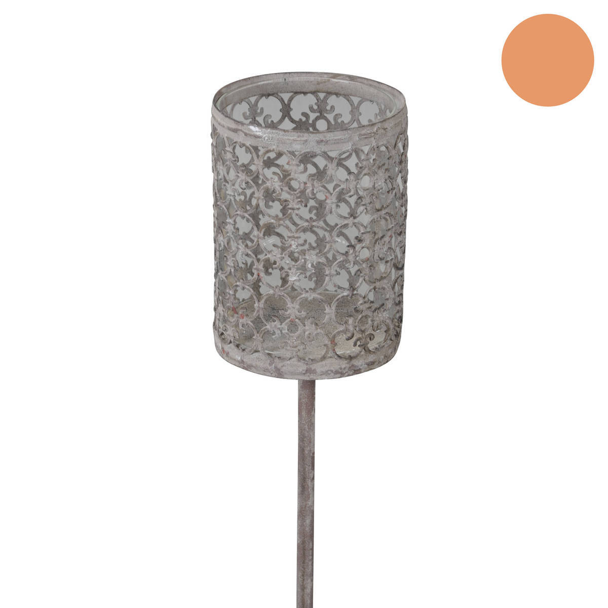 Windlicht am Stab, aus Metall