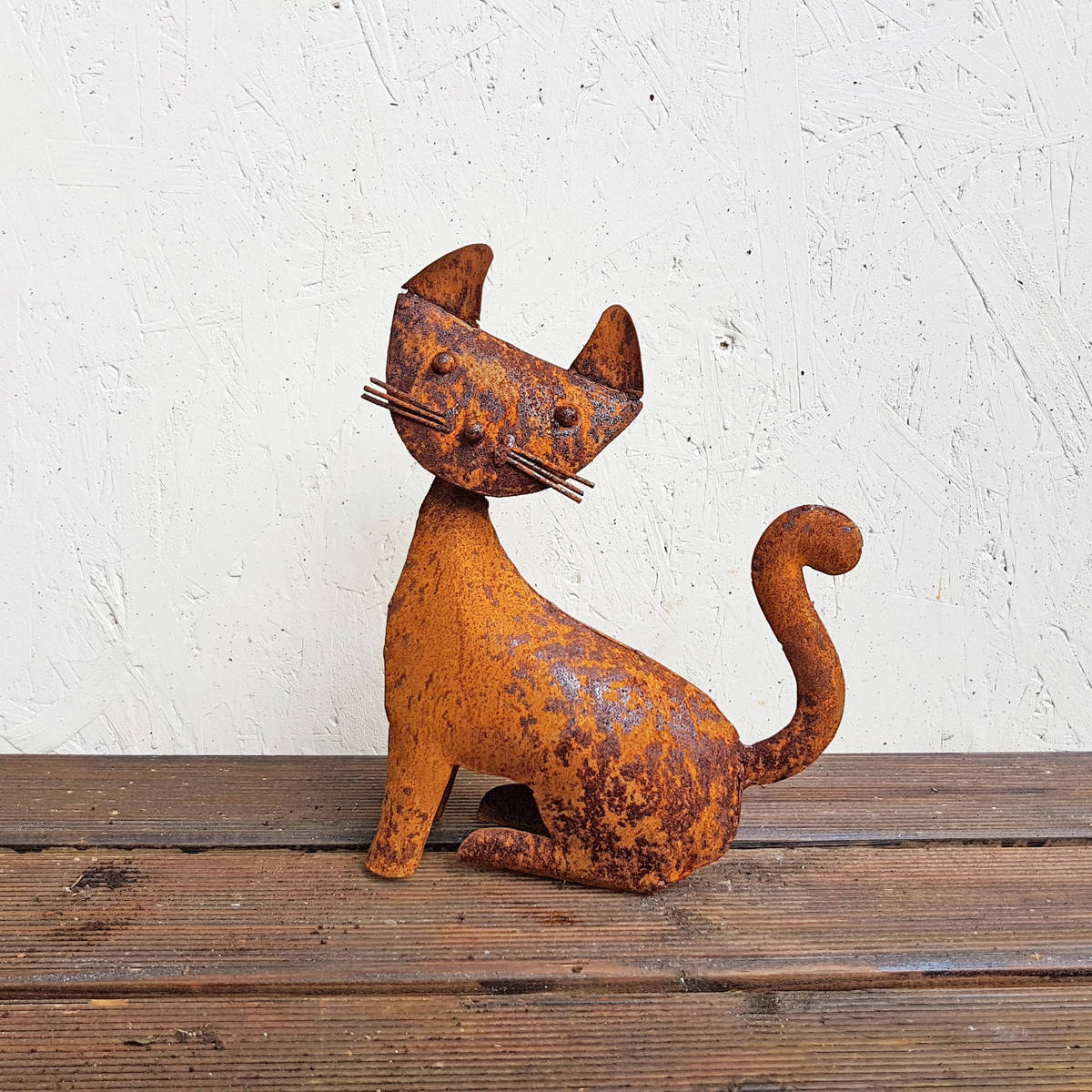 Katze aus Rostmetall, zum Stellen, H. 27cm