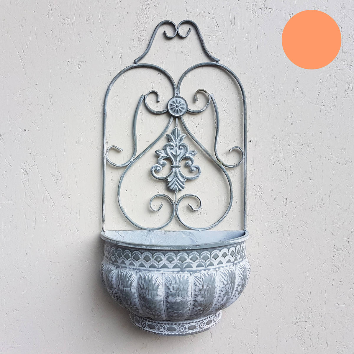 Pot avec déco, pour fixer à un mur, H 79 cm 