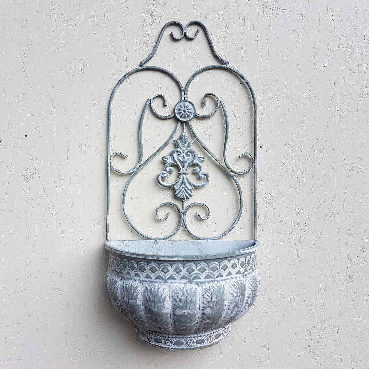 Pot avec déco, pour fixer à un mur, H 79 cm 