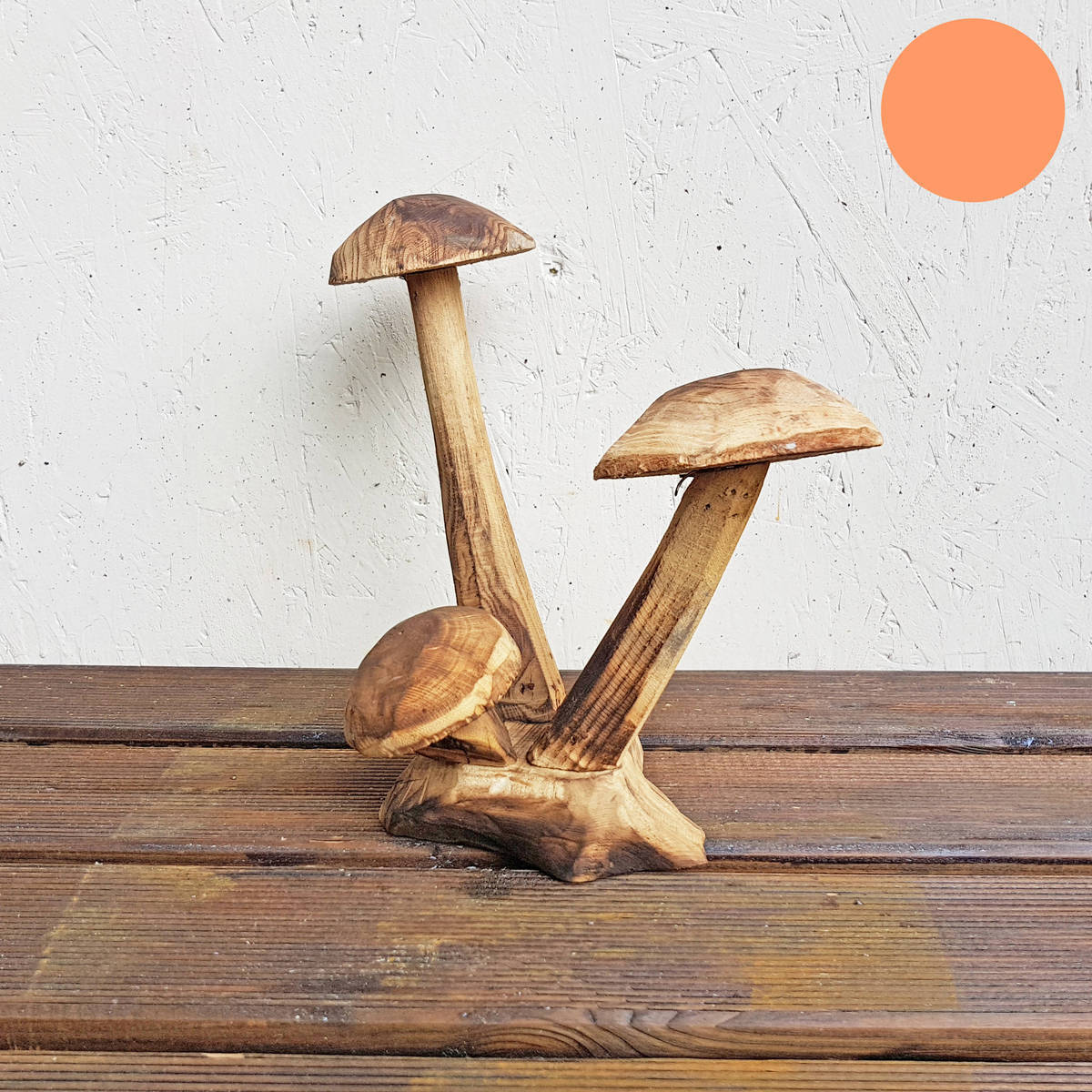 Champignons en bois, H. 28cm 