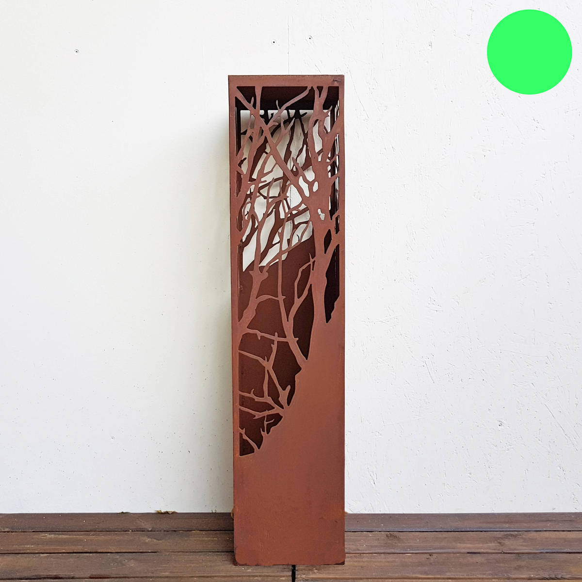 Colonne en fer rouillé, découpé finement, H. 120cm 