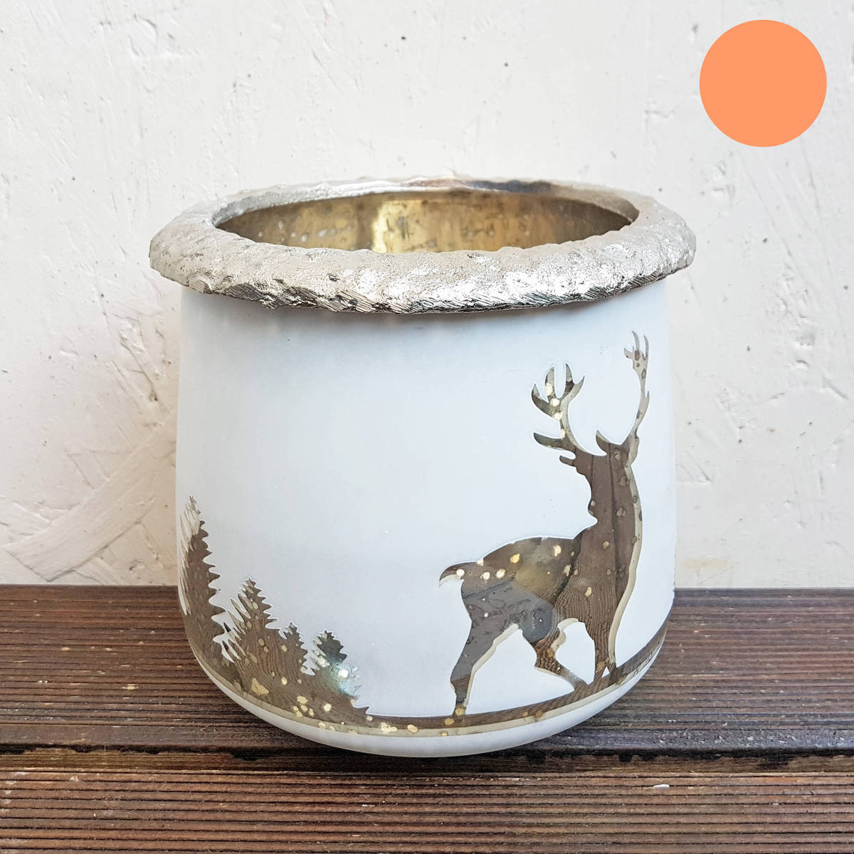 Windlicht ''Winter'' aus Glas, H. 15cm