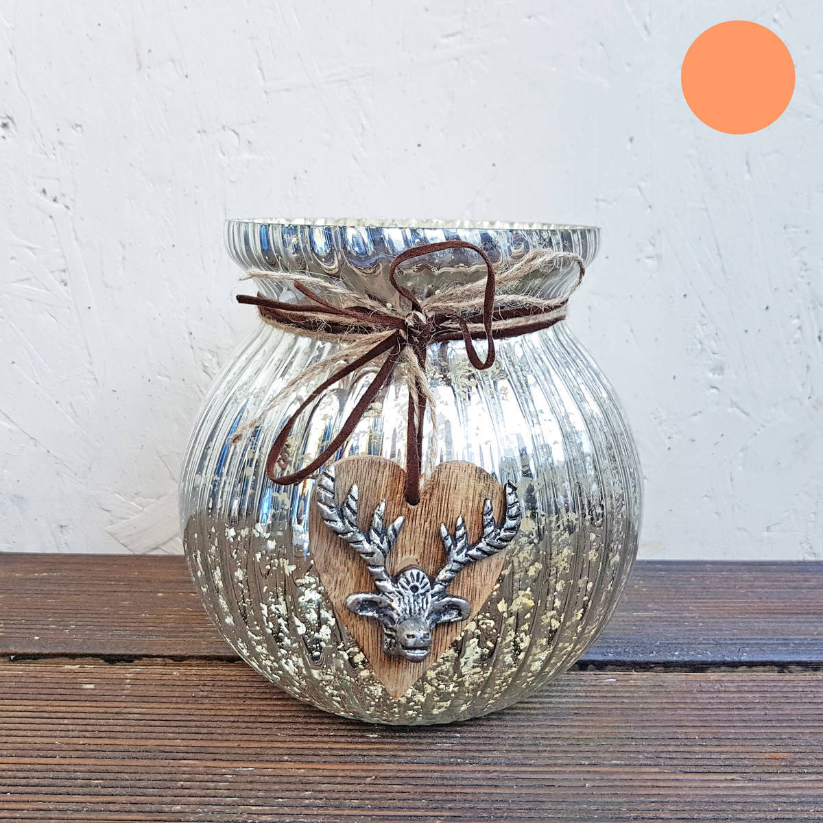 Windlicht aus Glas, H. 16cm