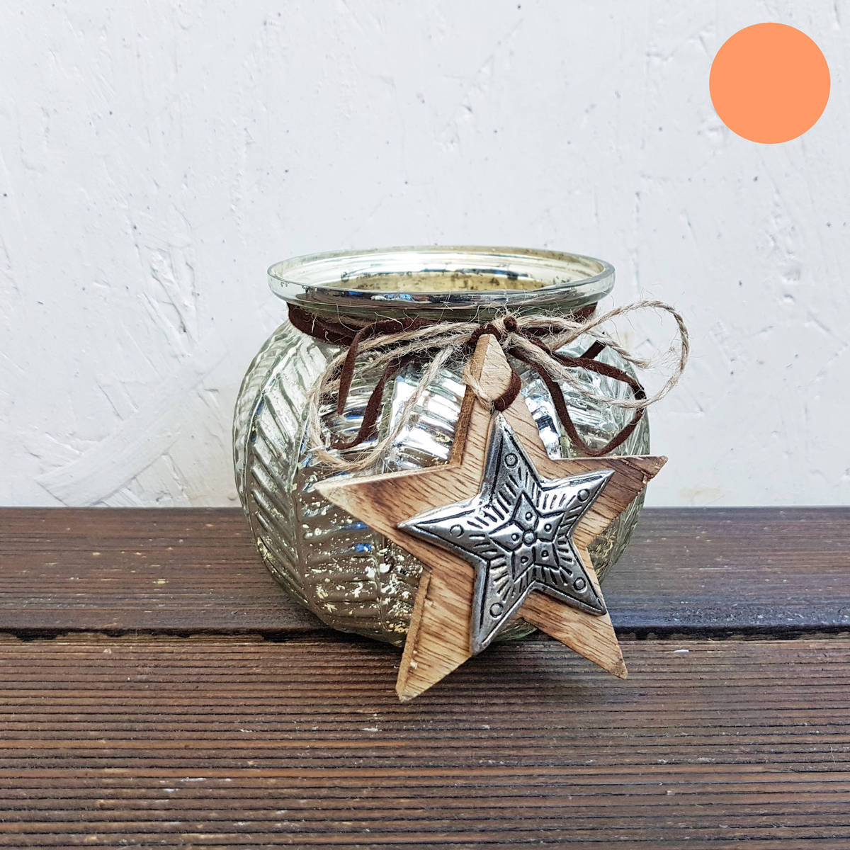 Windlicht aus Glas, H. 10cm