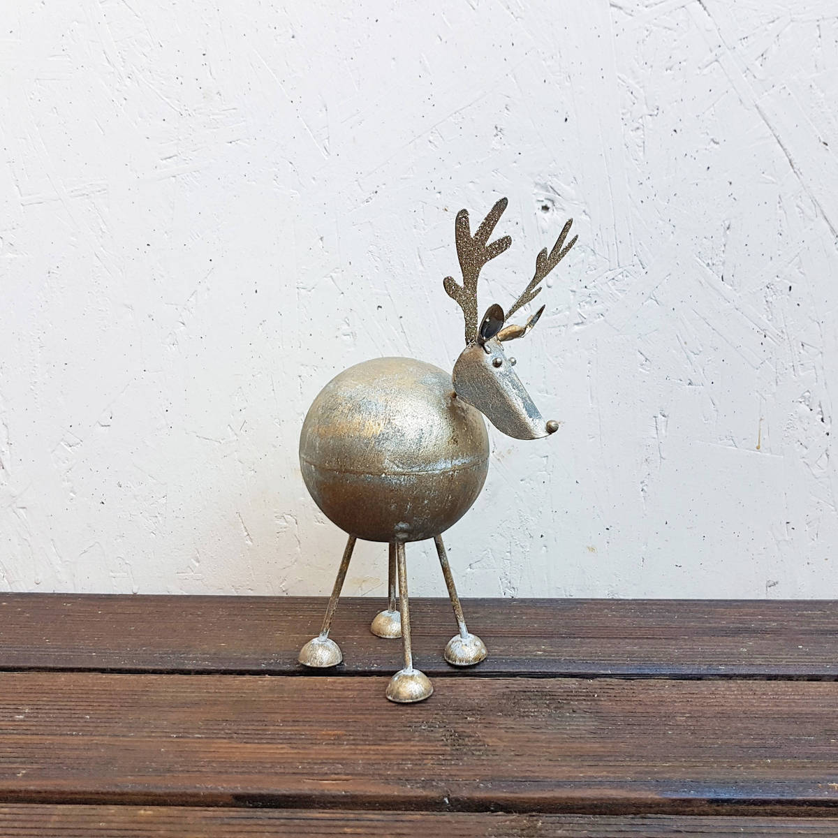 Rentier aus Metall, gold, H. 17cm