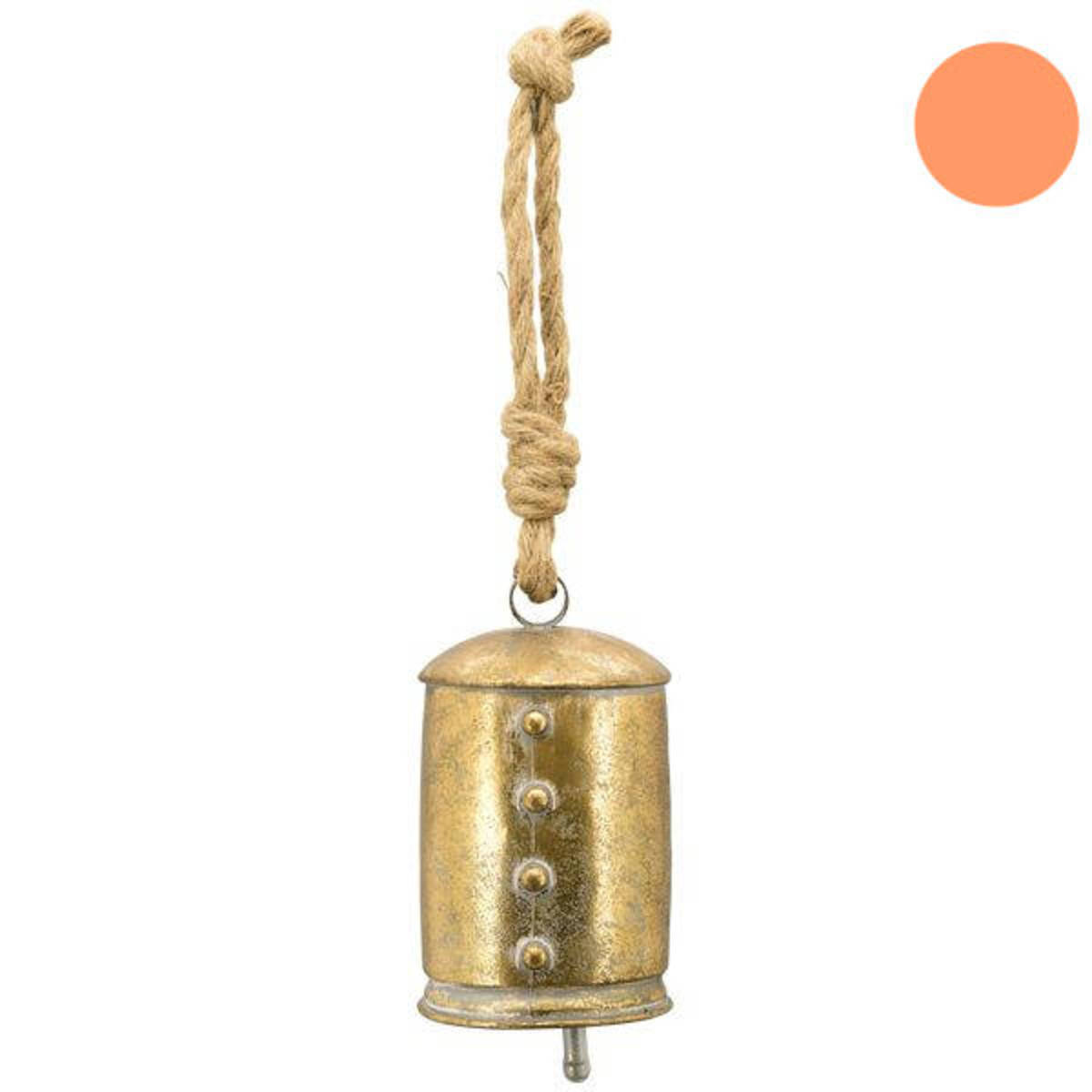 Cloche en métal, colori or, H. 22cm 