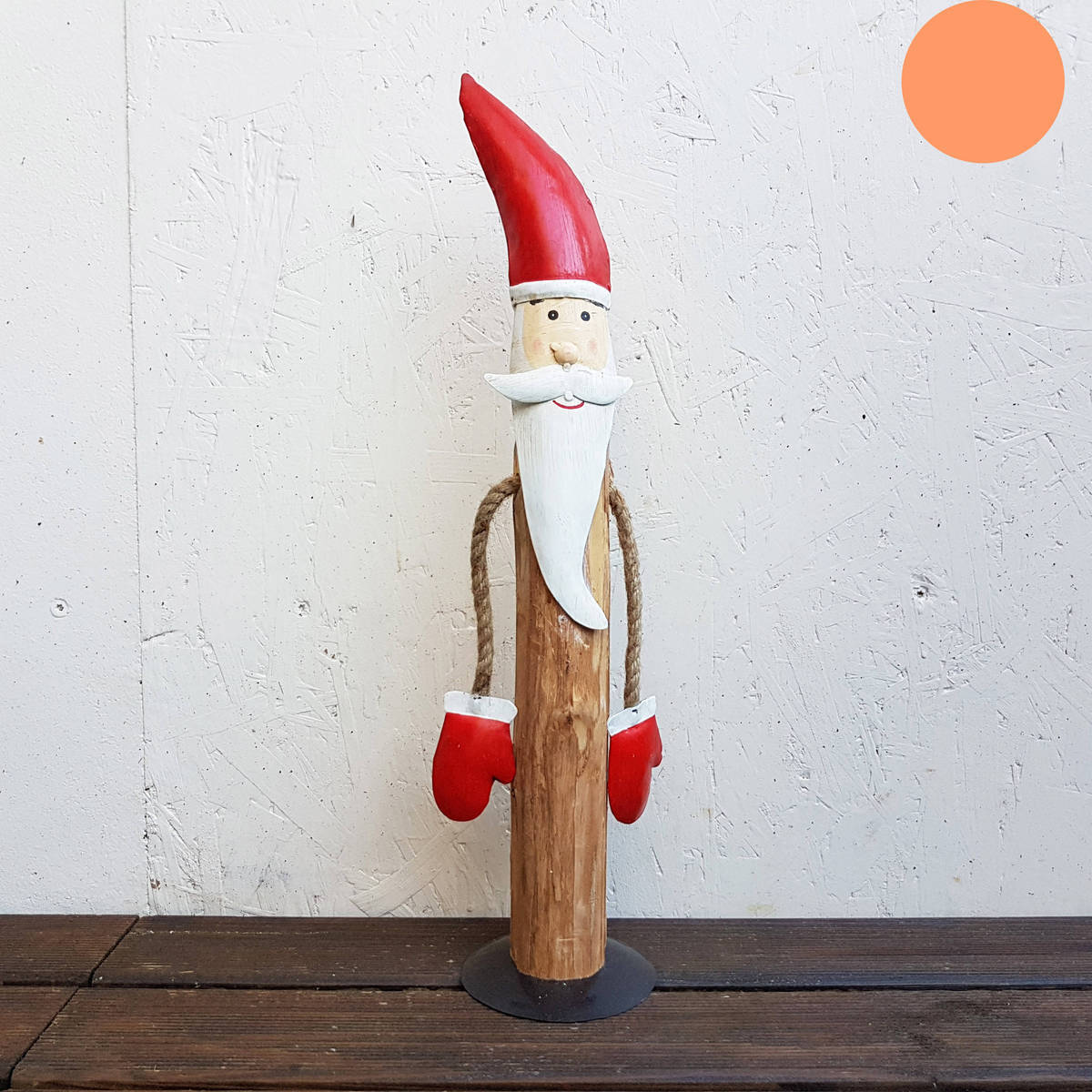 Père Noël en bois/métal, H. 51cm