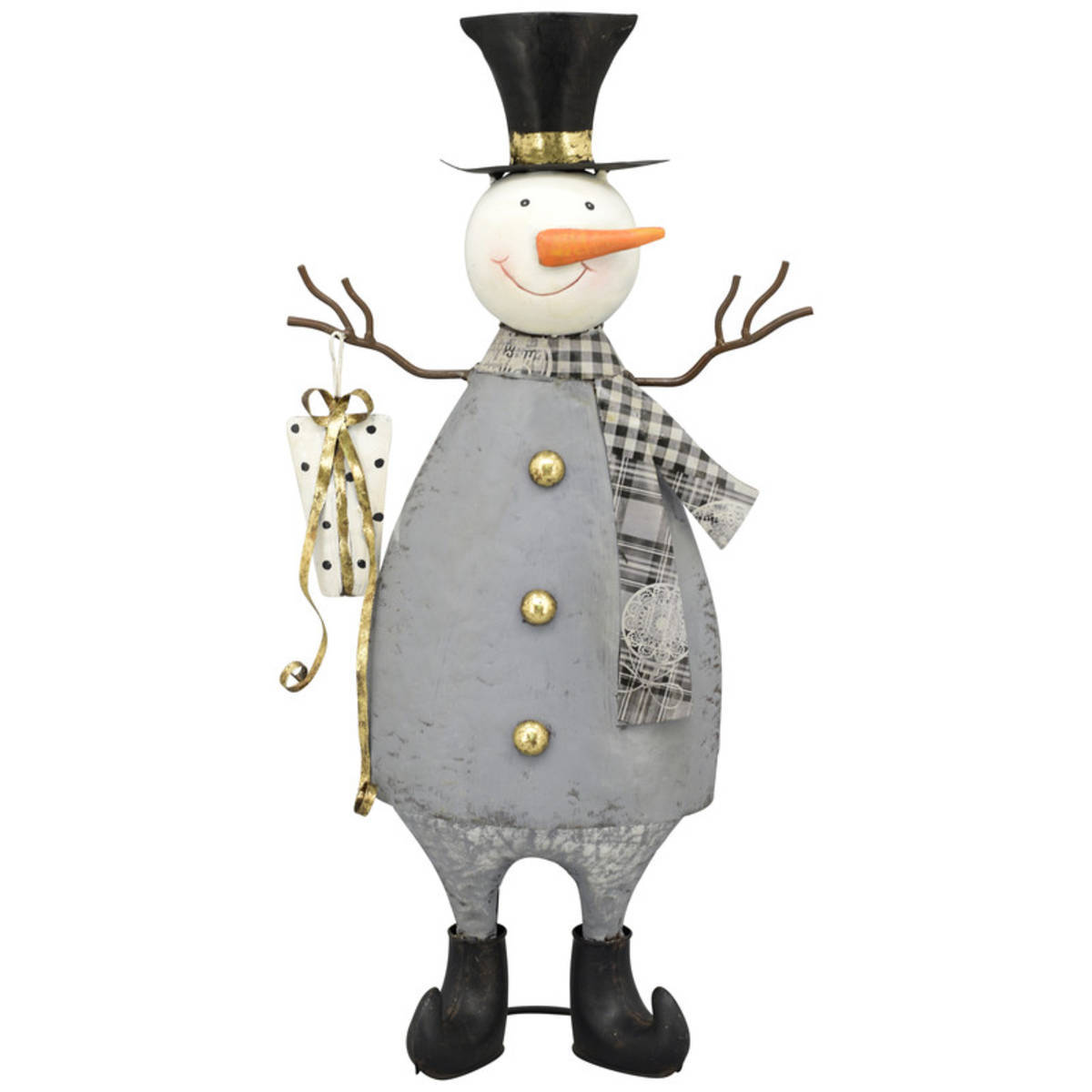 Bonhomme de neige en métal, H. 53cm