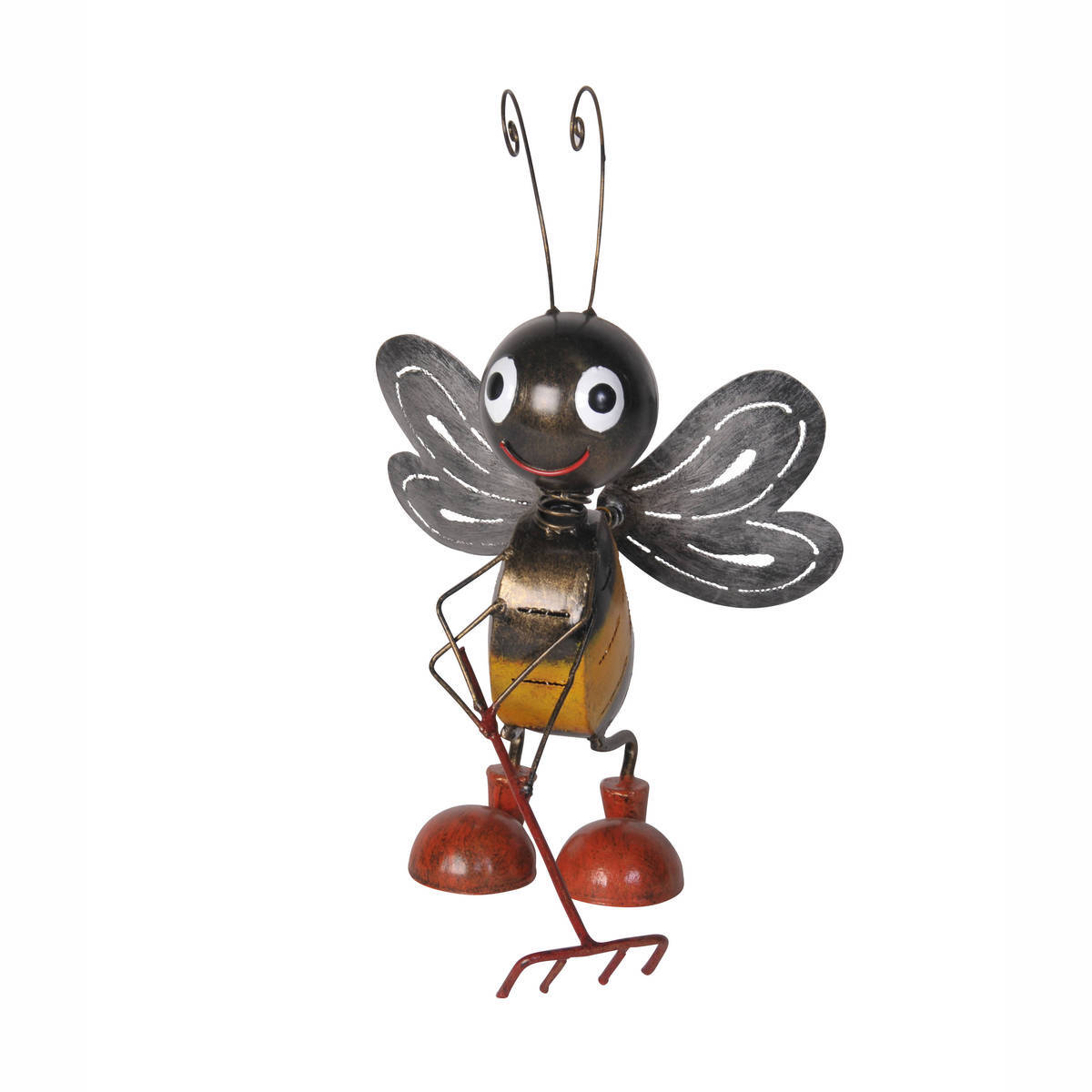 Abeille avec râteau, en métal, H. 36cm