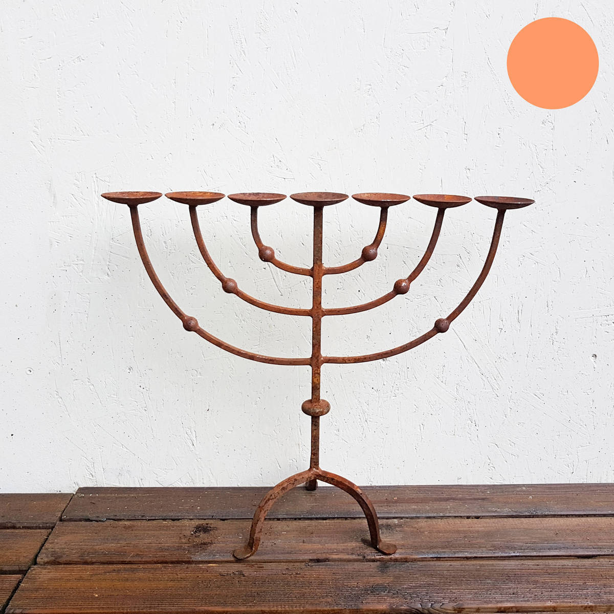 Kerzenhalter aus Rostmetall, H. 49cm