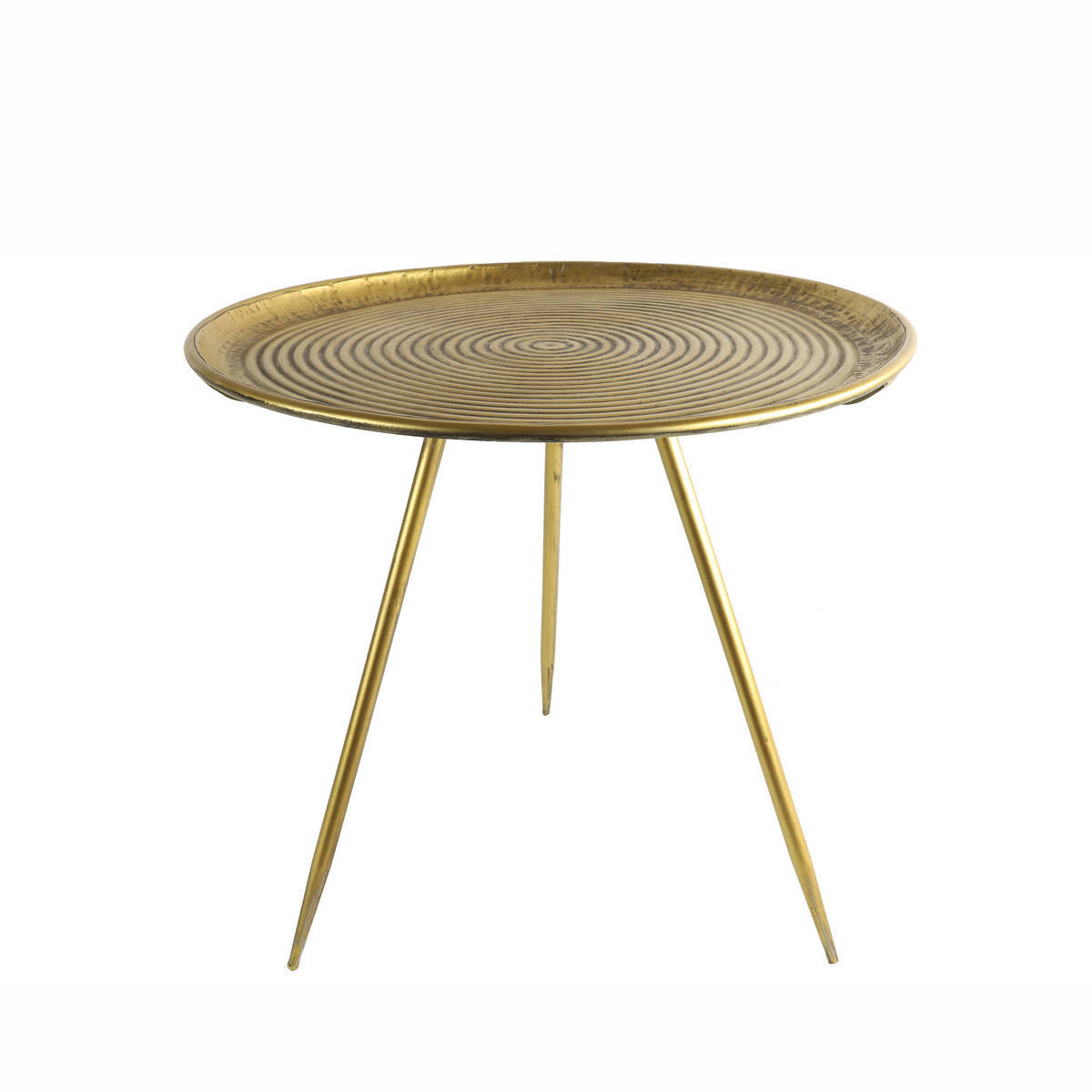 Beistelltisch aus Metall, gold, H. 42cm