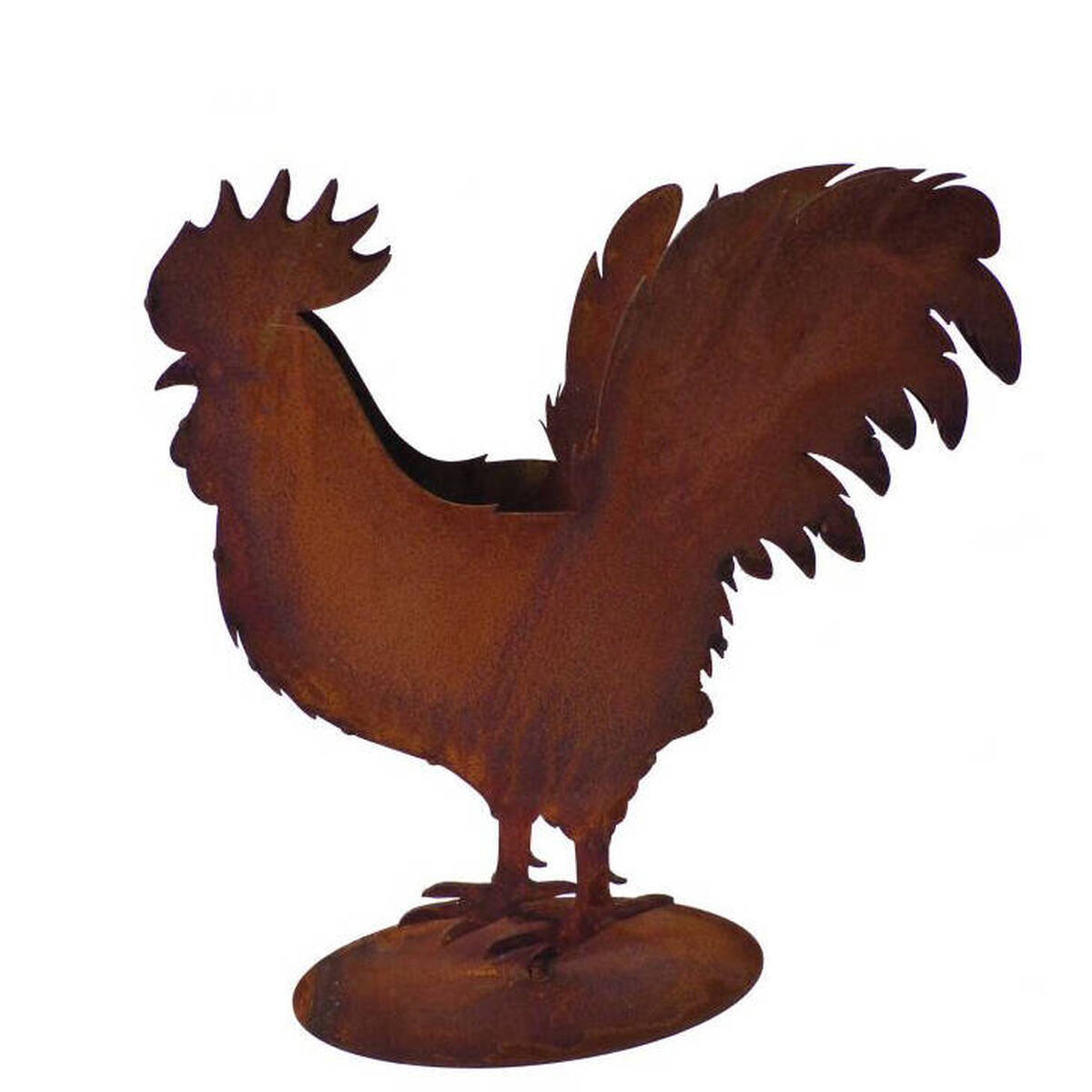 Hahn aus Rostmetall, zum Bepflanzen, H. 30cm