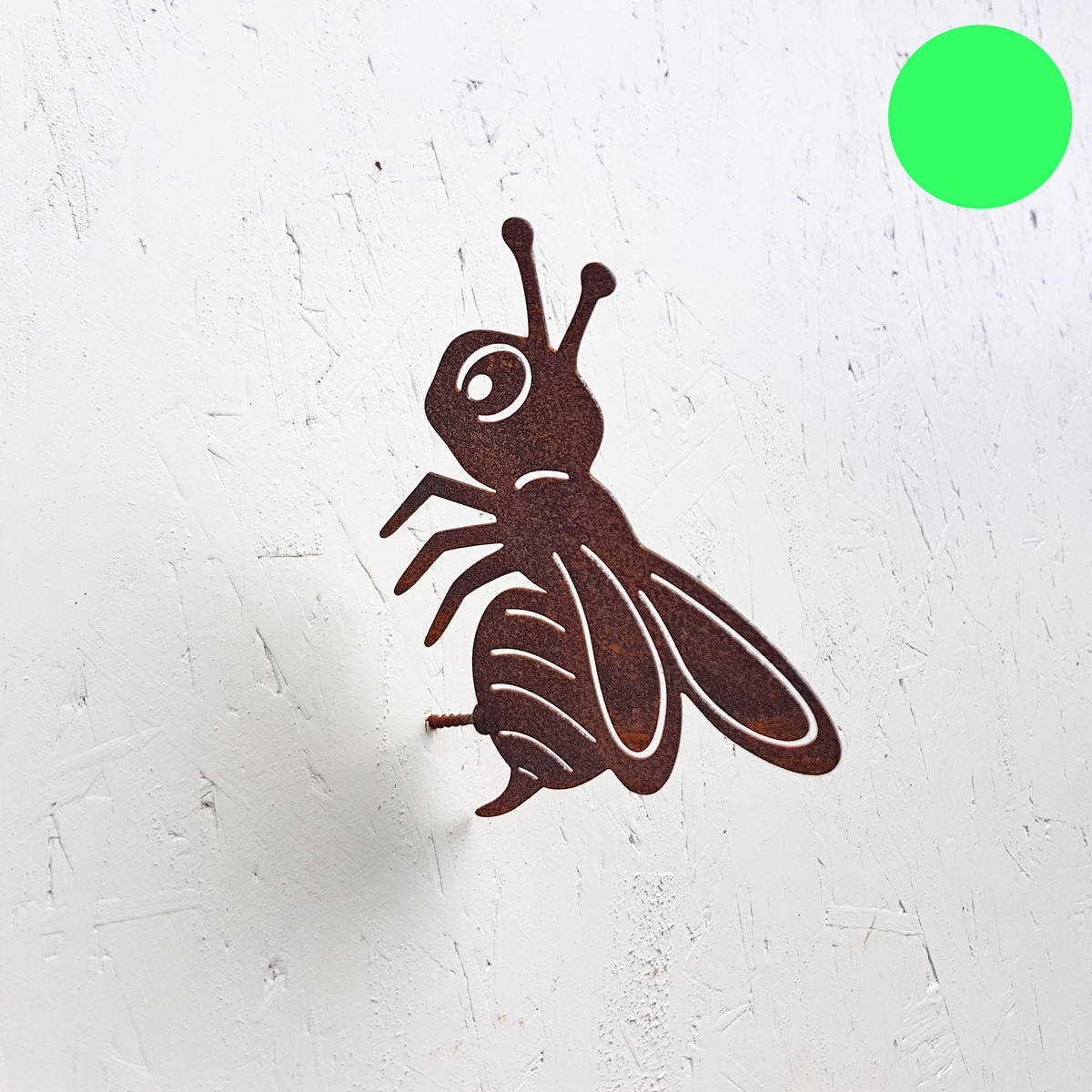 Abeille en fer rouillé, à visser, 15cm